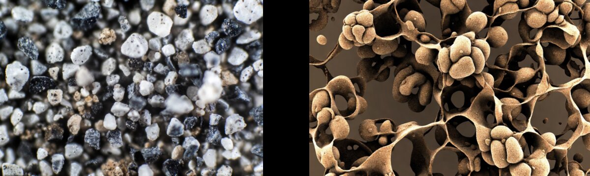Loose grains versus porous aggregates