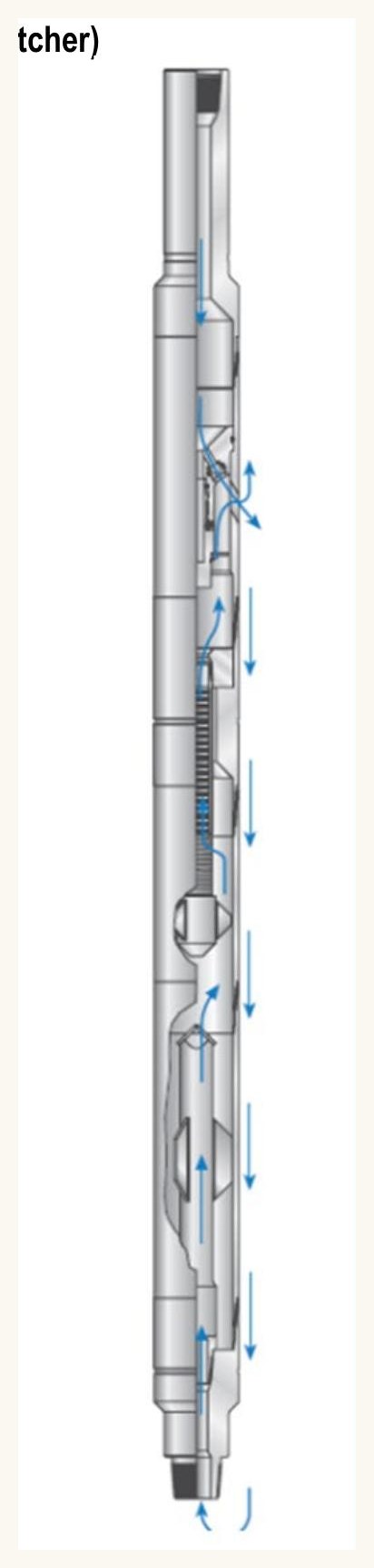 9-5/8 inch negative-pressure vacuum tool cutaway